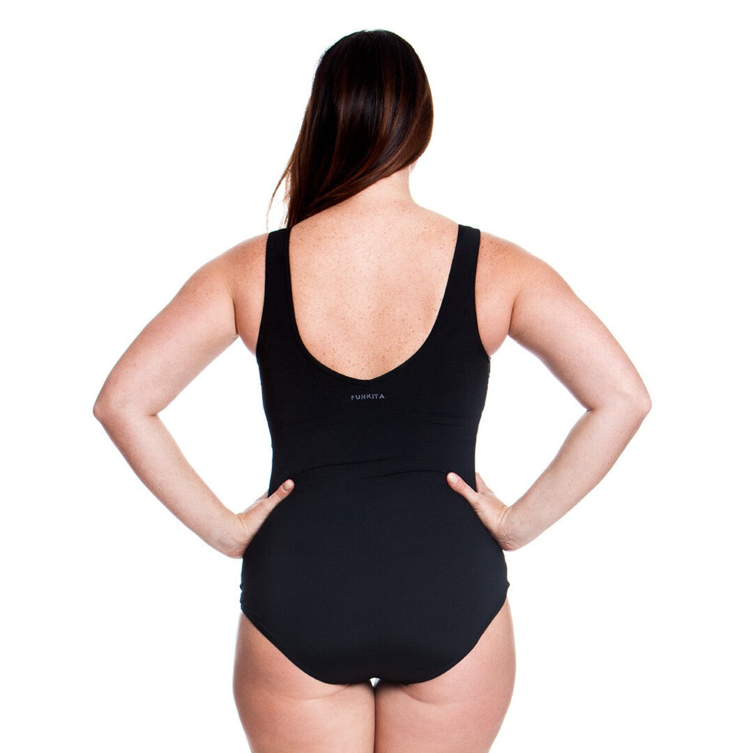 Funkita - Women’s Zip Front One Piece - Still Black