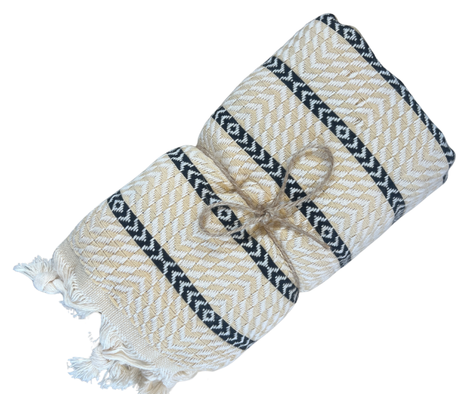 Turkish Towel - Quick drying, sand free - Large 190cm x 100cm Zigzag