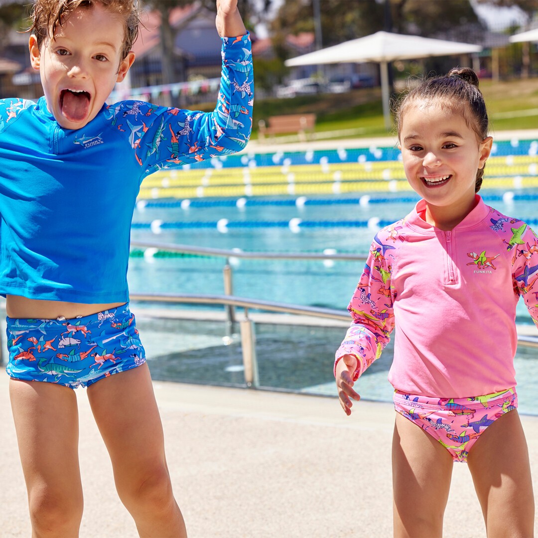 Funky Trunks - Toddler Boys Zippy Rash Vest - Fin Swimming