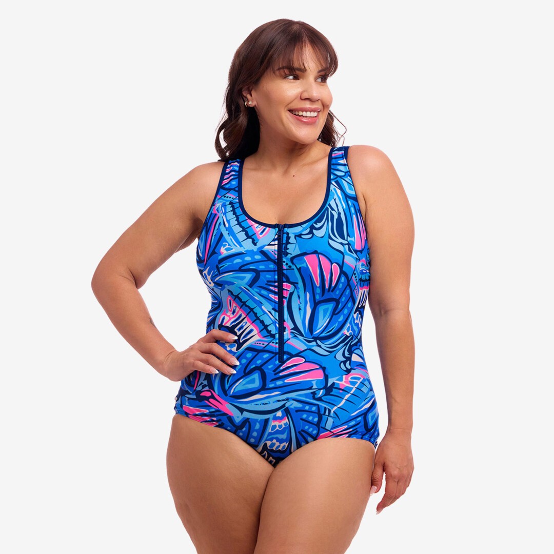 Funkita - Women’s Zip Front One Piece - Soaring Hi