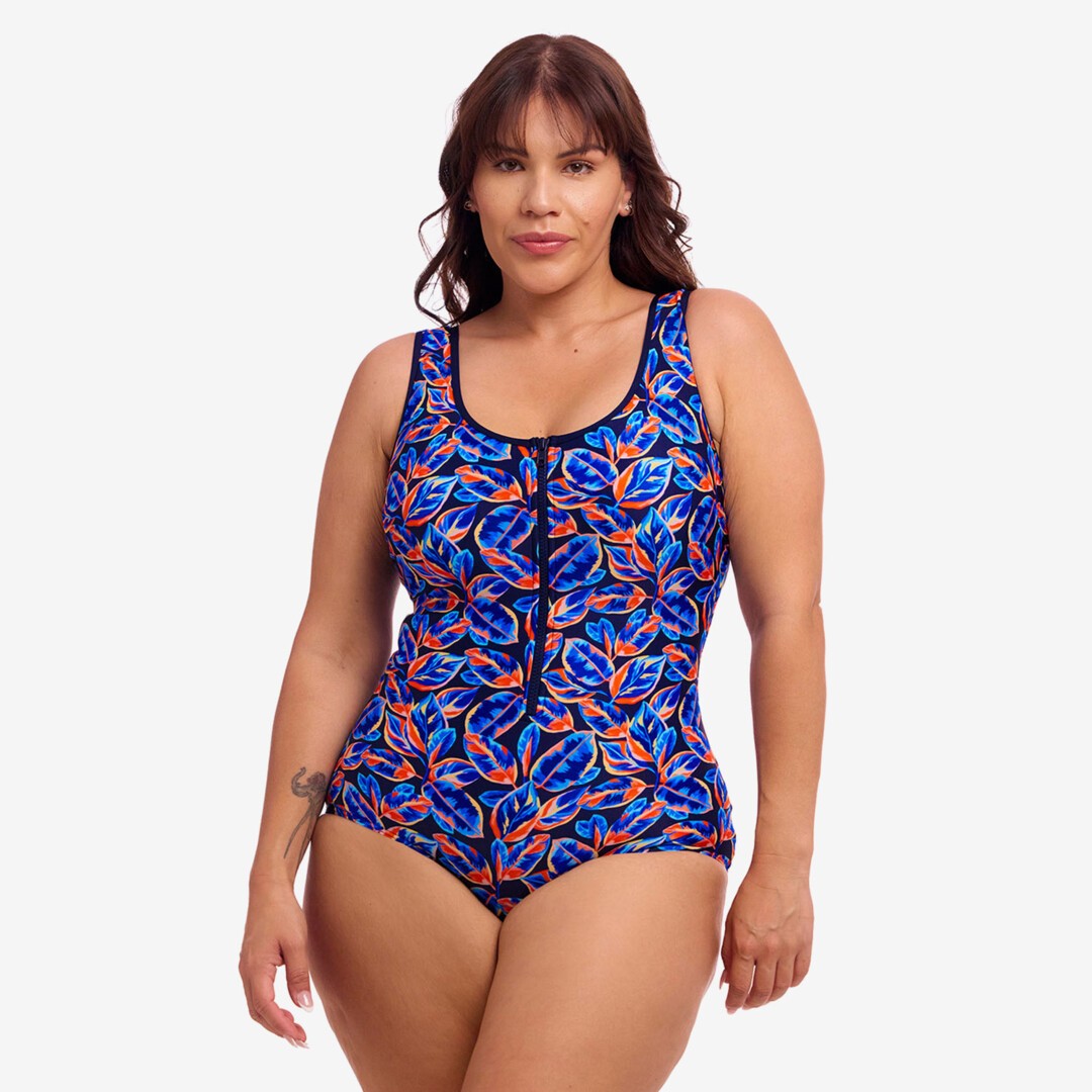 Funkita - Women’s Zip Front One Piece - Leaf Blower