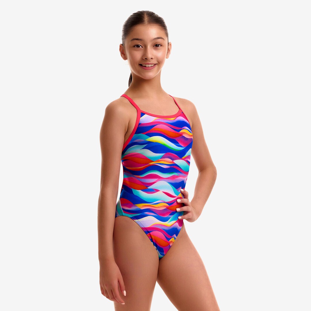 Funkita - Girls Single Strap One Piece - Royal Wave
