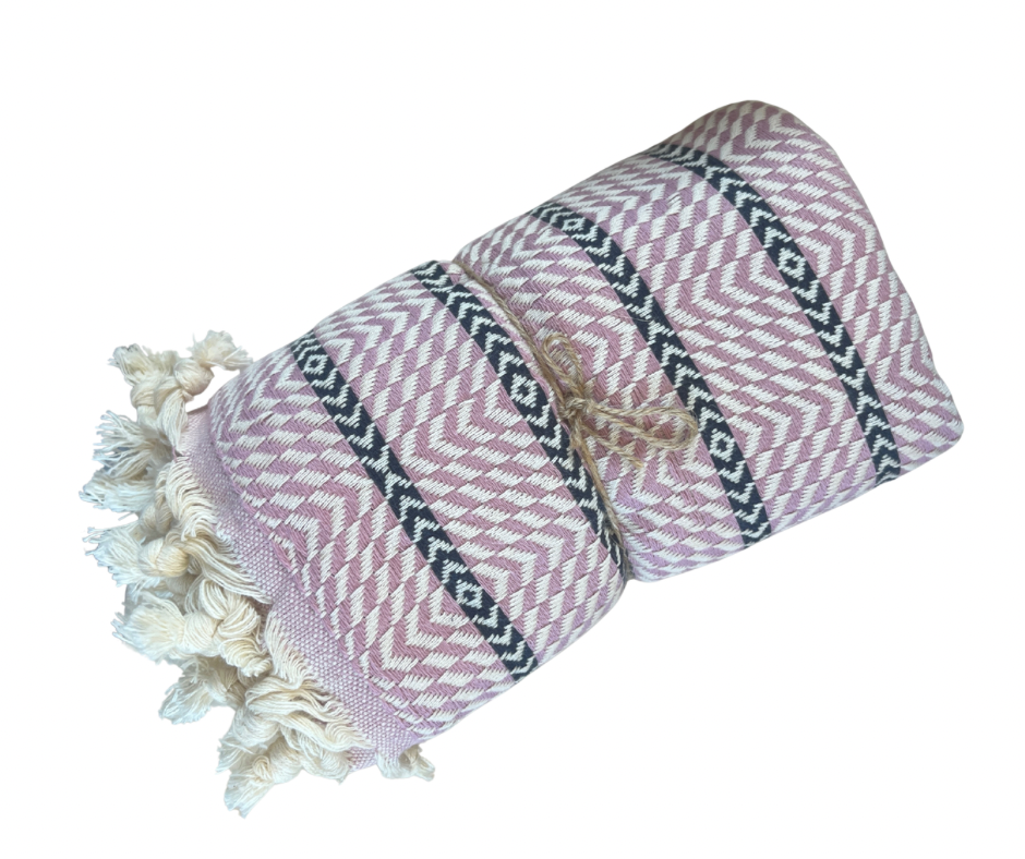 Turkish Towel - Quick drying, sand free - Large 190cm x 100cm Zigzag