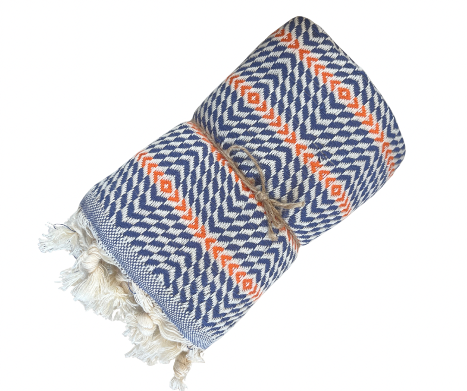 Turkish Towel - Quick drying, sand free - Large 190cm x 100cm Zigzag