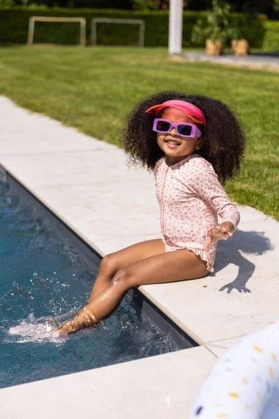 Swim Essentials - UV Long Sleeved Swimsuit Rashguard - Old Pink Leopard