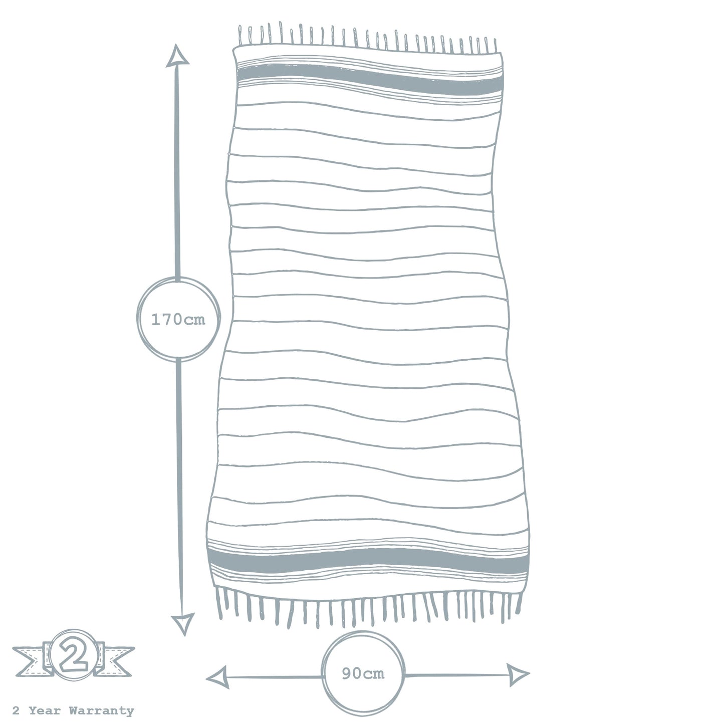 Turkish Towel - 170cm x 90cm