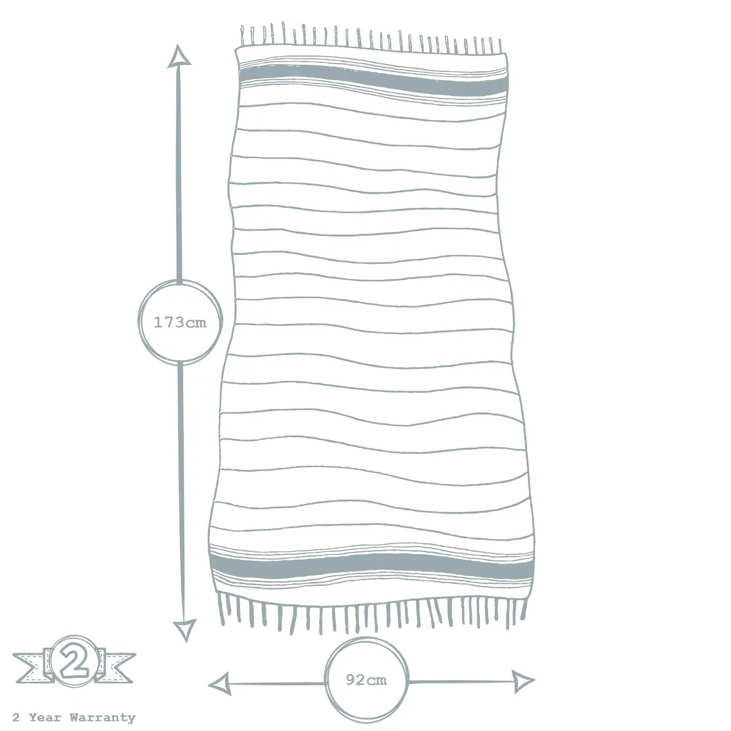 Turkish Towel - 173cm x 90cm