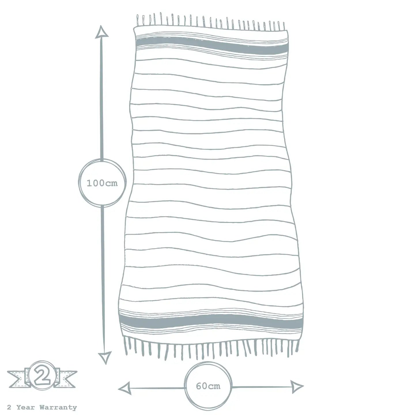 Small Turkish Towel - 100cm x 60cm