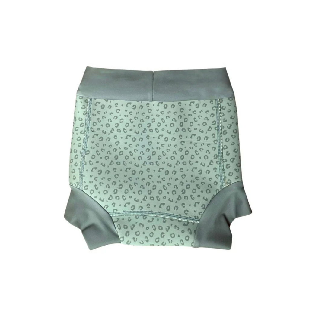 Neoprene Swim Nappy - Green Leopard