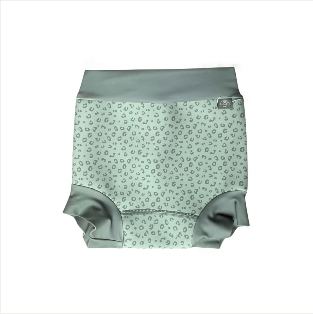 Neoprene Swim Nappy - Green Leopard
