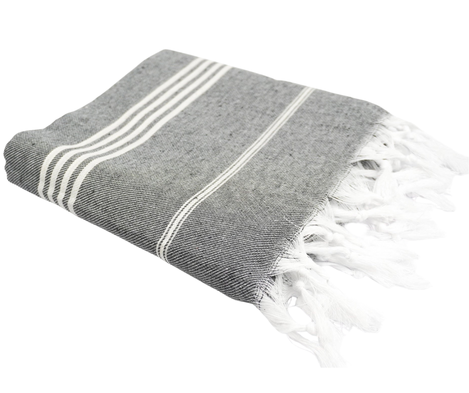 Turkish Towel - 190cm x 100cm Grey