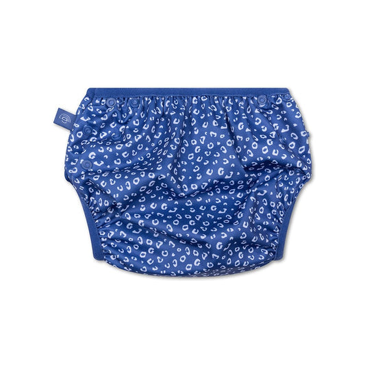Swim Nappy - OSFA Blue Leopard