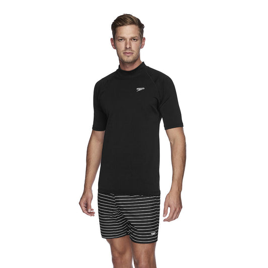 Speedo Men's Short Sleeve Rashtop - Black