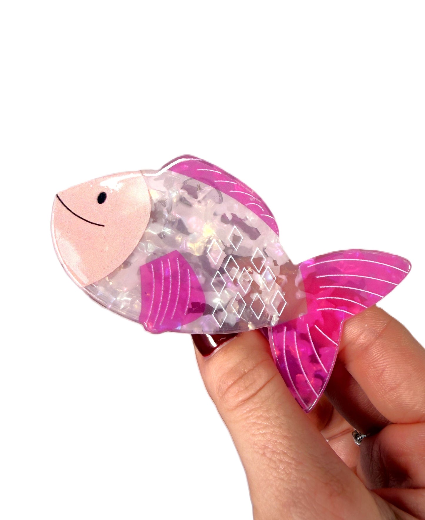 Happy Fish Claw Clip Purple